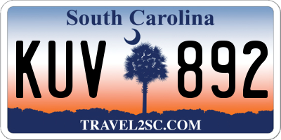 SC license plate KUV892