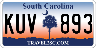 SC license plate KUV893