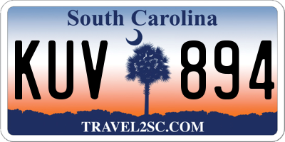 SC license plate KUV894