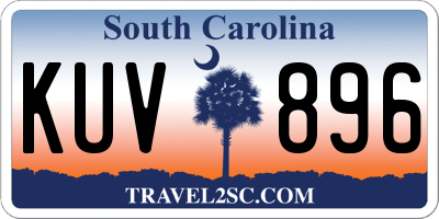 SC license plate KUV896