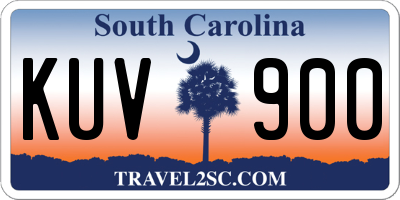 SC license plate KUV900