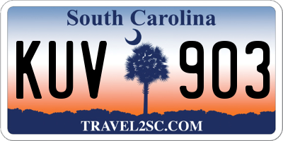 SC license plate KUV903