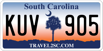 SC license plate KUV905