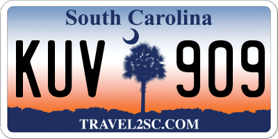 SC license plate KUV909