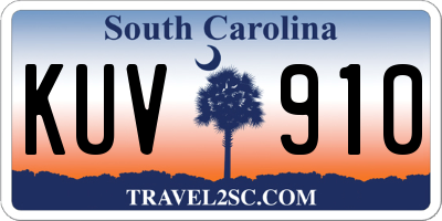 SC license plate KUV910