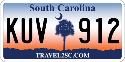 SC license plate KUV912