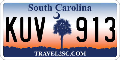 SC license plate KUV913