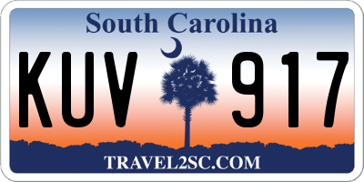 SC license plate KUV917