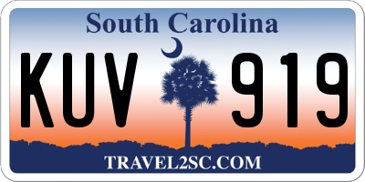 SC license plate KUV919
