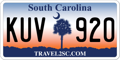 SC license plate KUV920