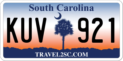 SC license plate KUV921