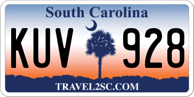SC license plate KUV928