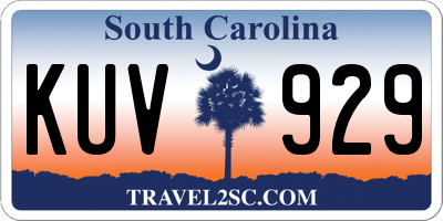 SC license plate KUV929
