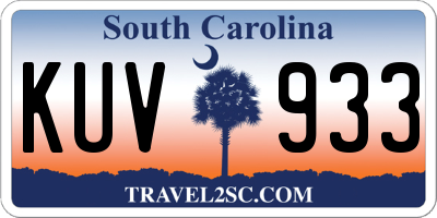 SC license plate KUV933