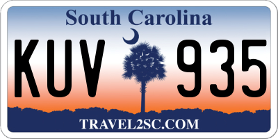 SC license plate KUV935