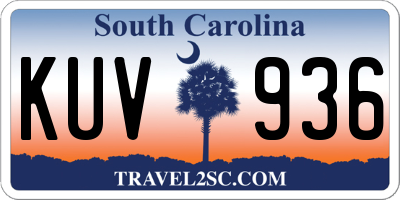 SC license plate KUV936