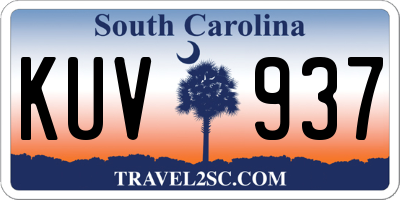 SC license plate KUV937