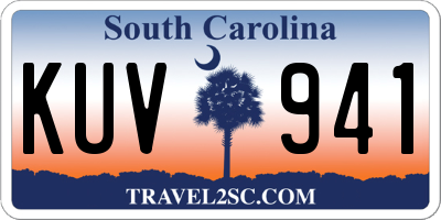 SC license plate KUV941