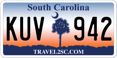 SC license plate KUV942
