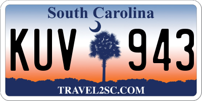 SC license plate KUV943