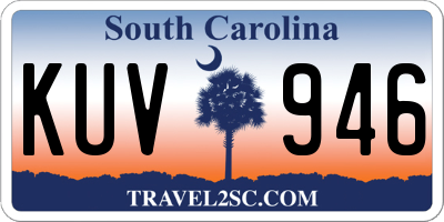 SC license plate KUV946