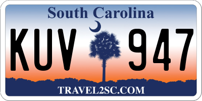 SC license plate KUV947