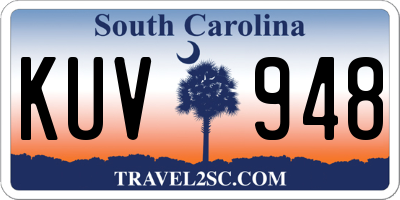 SC license plate KUV948