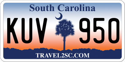 SC license plate KUV950