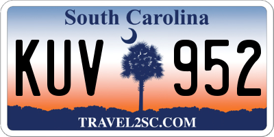 SC license plate KUV952