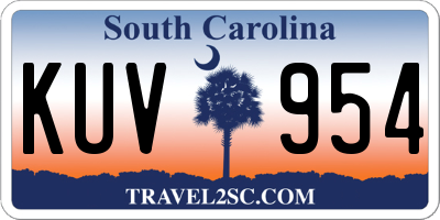 SC license plate KUV954