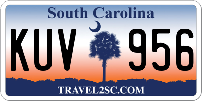 SC license plate KUV956