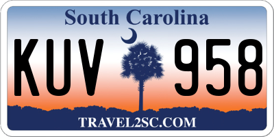 SC license plate KUV958