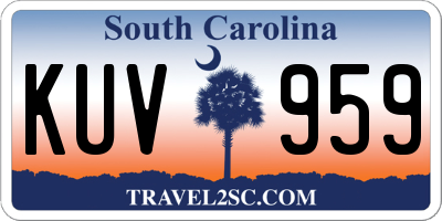 SC license plate KUV959