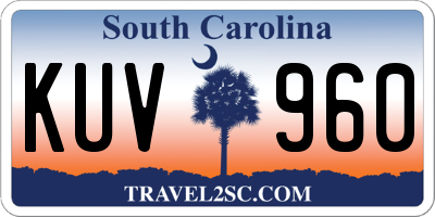 SC license plate KUV960