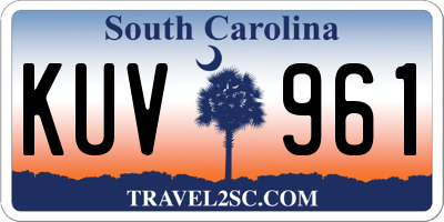 SC license plate KUV961