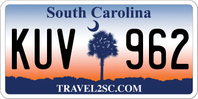 SC license plate KUV962