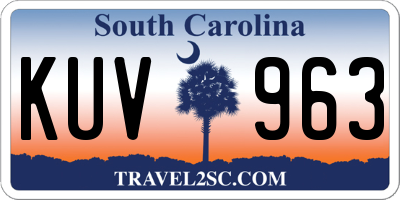 SC license plate KUV963