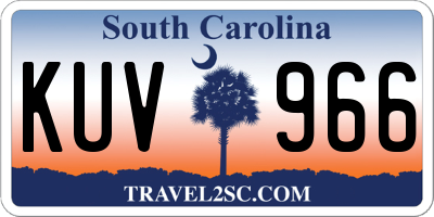 SC license plate KUV966