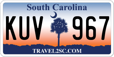 SC license plate KUV967