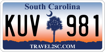 SC license plate KUV981