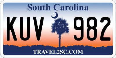 SC license plate KUV982