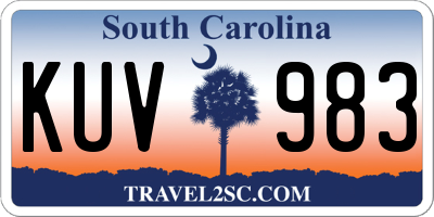 SC license plate KUV983