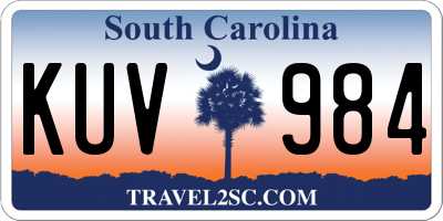 SC license plate KUV984