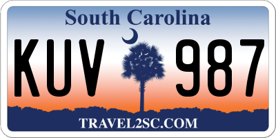 SC license plate KUV987