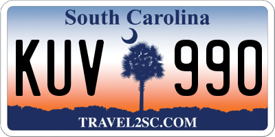 SC license plate KUV990