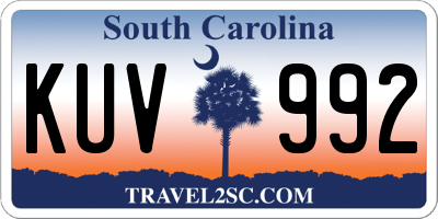 SC license plate KUV992