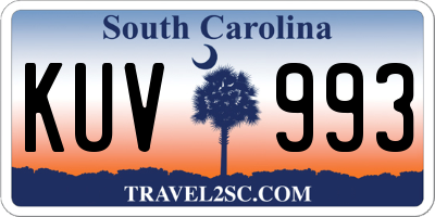 SC license plate KUV993
