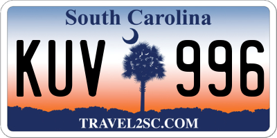 SC license plate KUV996