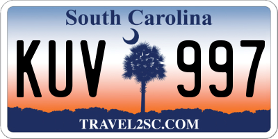 SC license plate KUV997