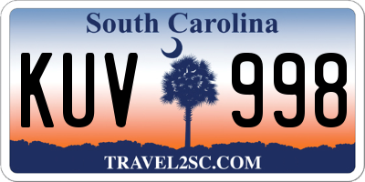 SC license plate KUV998